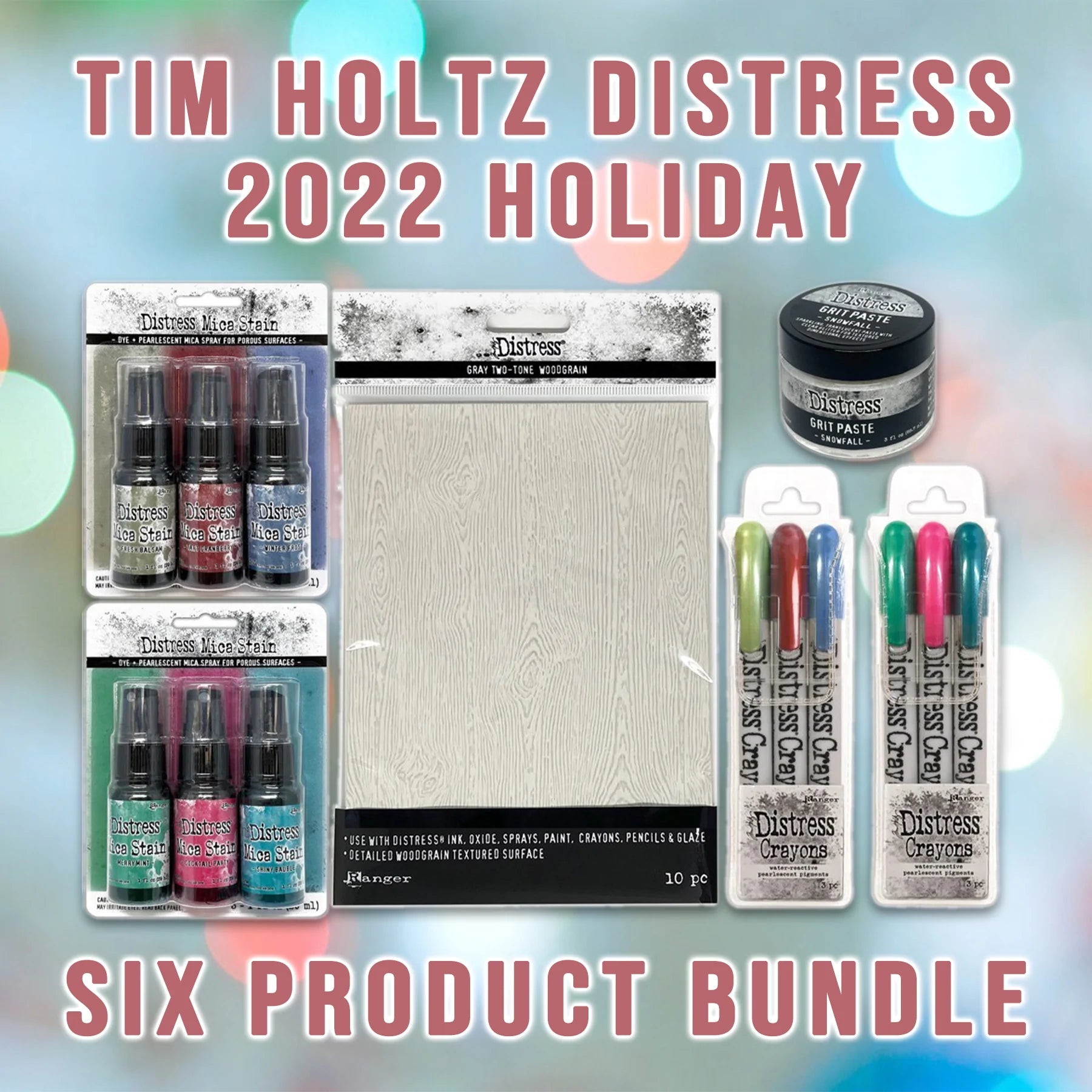 Tim Holtz Distress® Christmas Woodgrain Cardstock Light Gray 5 x 7