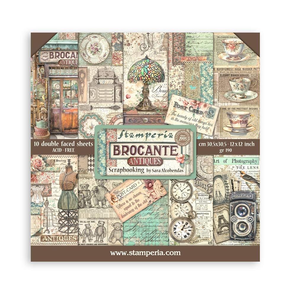 Stamperia Brocante Antiques 12"X12" Double-Sided Paper Pad, 10/Pkg (SBBL150)