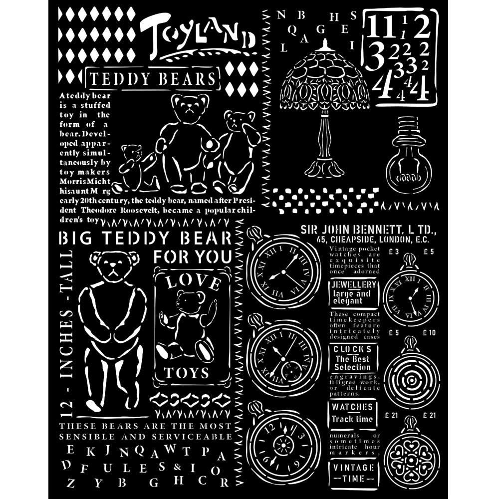 Stamperia Brocante Antiques 7.87"X9.84" Stencil: Teddy Bear (KSTD159)