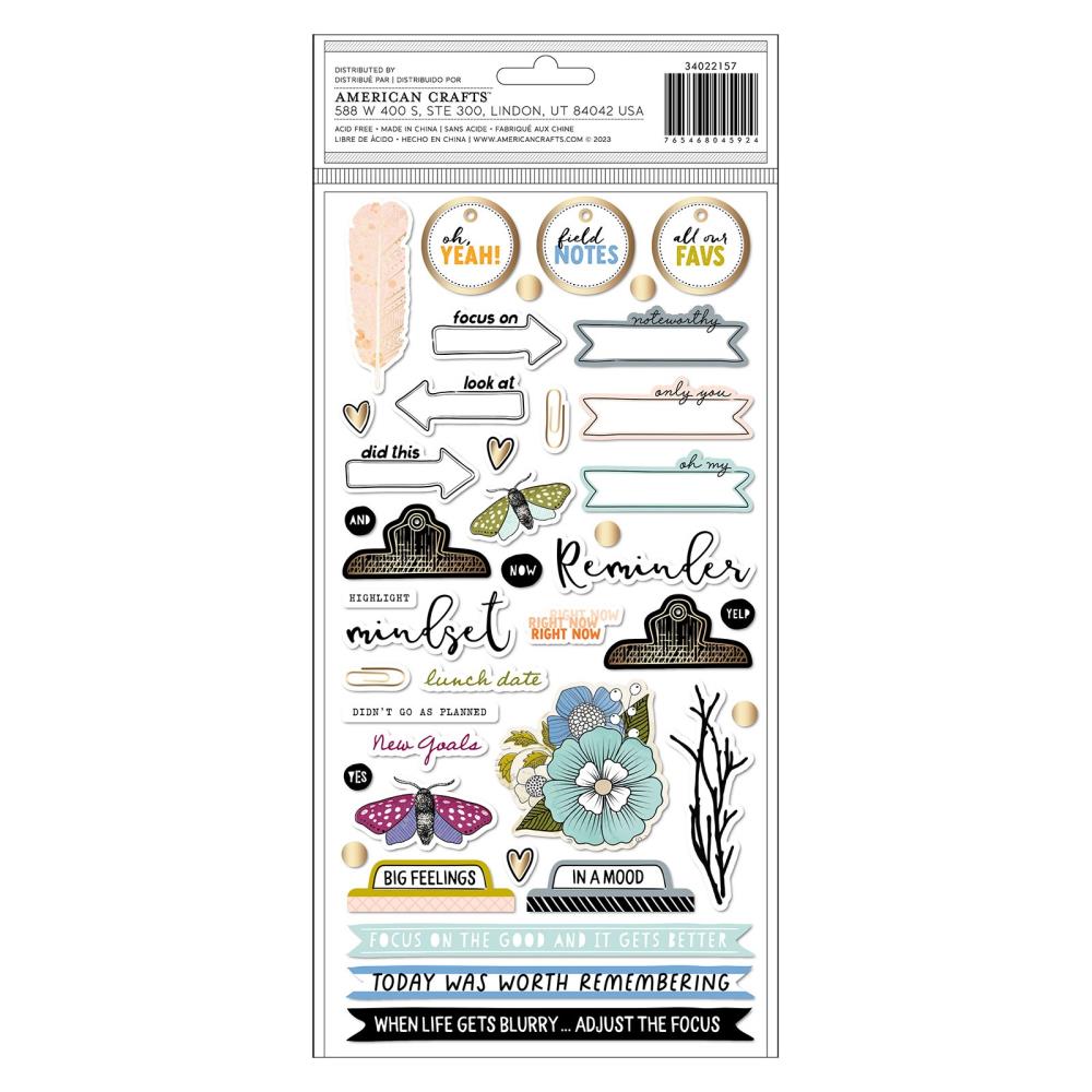 Vicki Boutin Discover + Create Thickers Stickers: Phrases W/Gold Foil, 108/Pkg (VB022157)