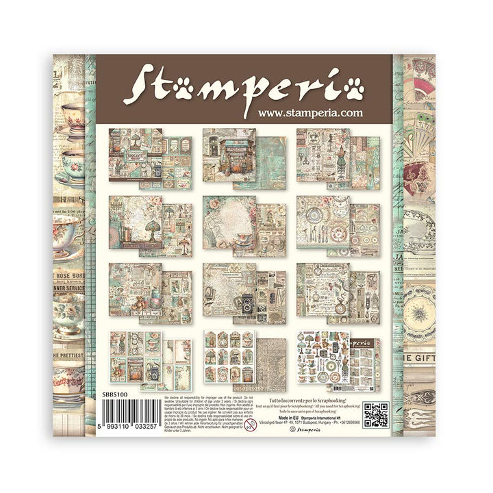 Stamperia Brocante Antiques 8"X8" Double-Sided Paper Pad, 10/Pkg (SBBS100)