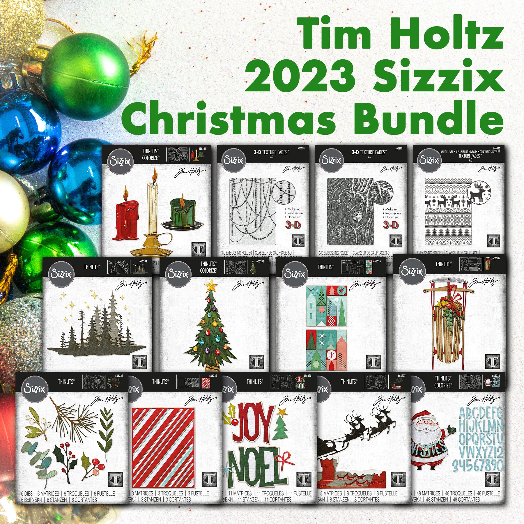 Tim Holtz Sizzix Christmas 2023 I Want It All Bundle thsc23