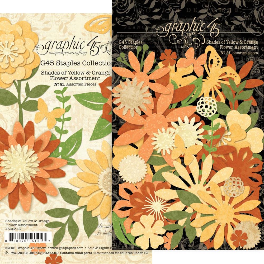 Graphic 45 Staples Flower Assortment: Shades Of Yellow and Orange (G4502343)