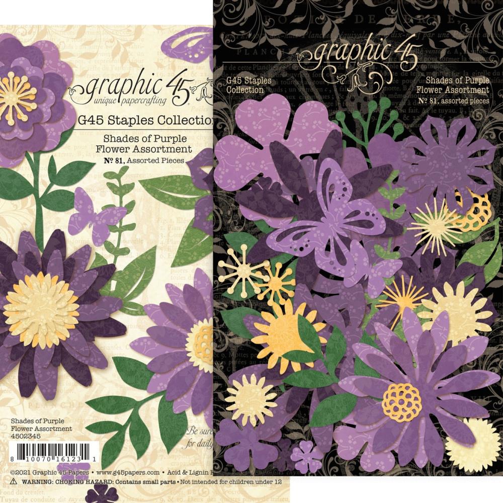 Graphic 45 Staples Flower Assortment: Shades Of Purple (G4502345)