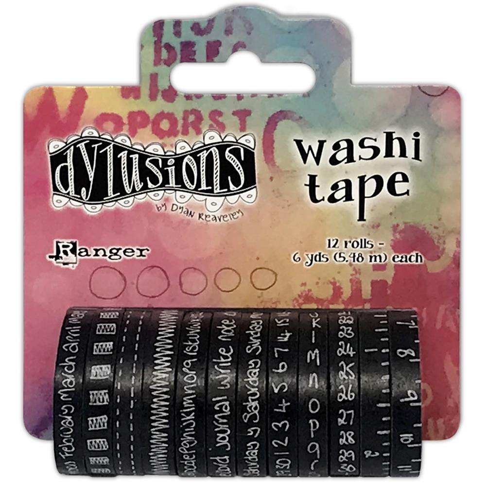 Dylusions Washi Tape Set 12/pkg: Black, by Dyan Reaveley (DYA78678)