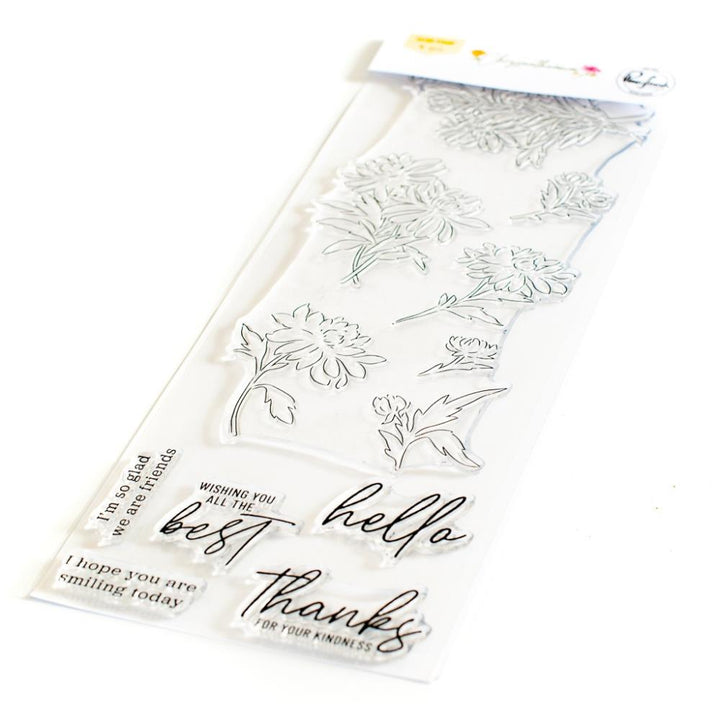 Pinkfresh Studio 4"x12" Clear Stamps: Chrysanthemum (PF173222)