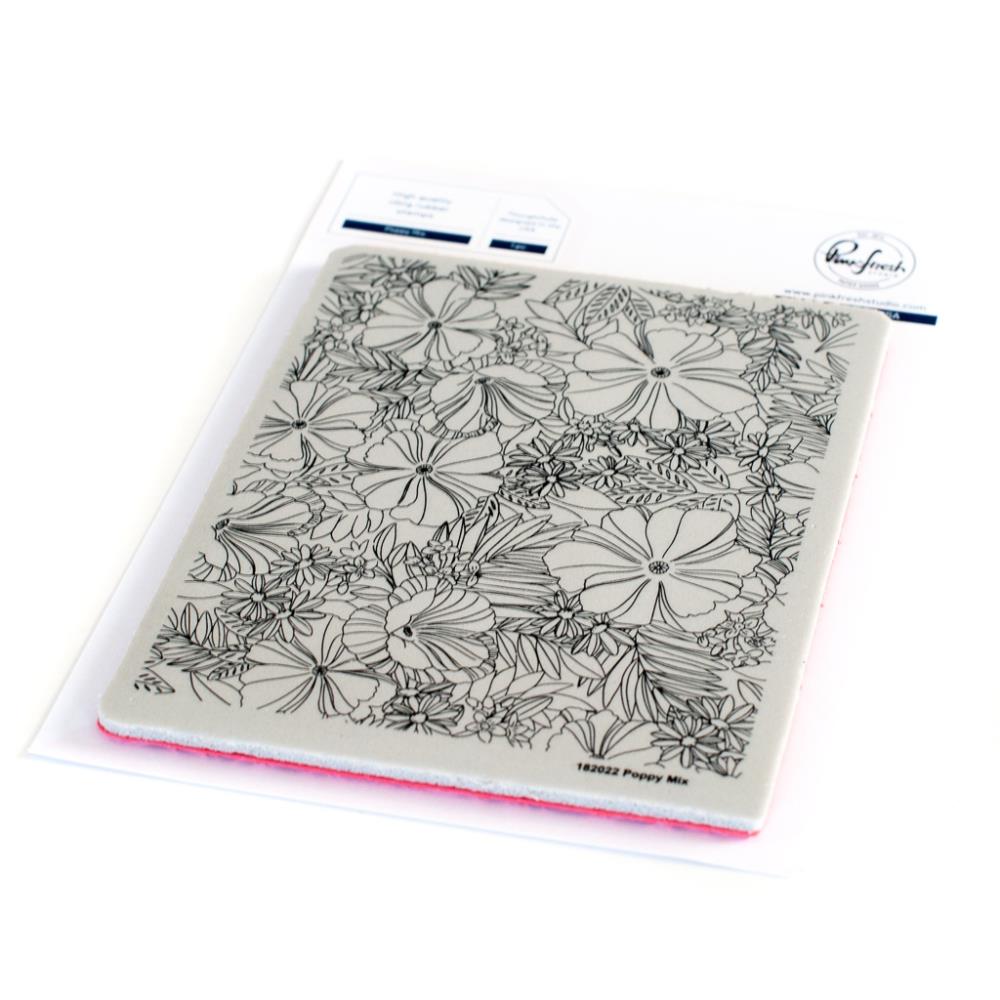 Pinkfresh Studio A2 Cling Rubber Stamp: Background, Poppy Mix (PF182022)