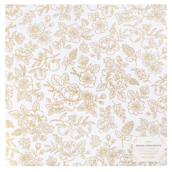 Maggie Holmes Woodland Grove 12"X12" Specialty Paper: Pearlescent W/Gold Foil (MH021895)