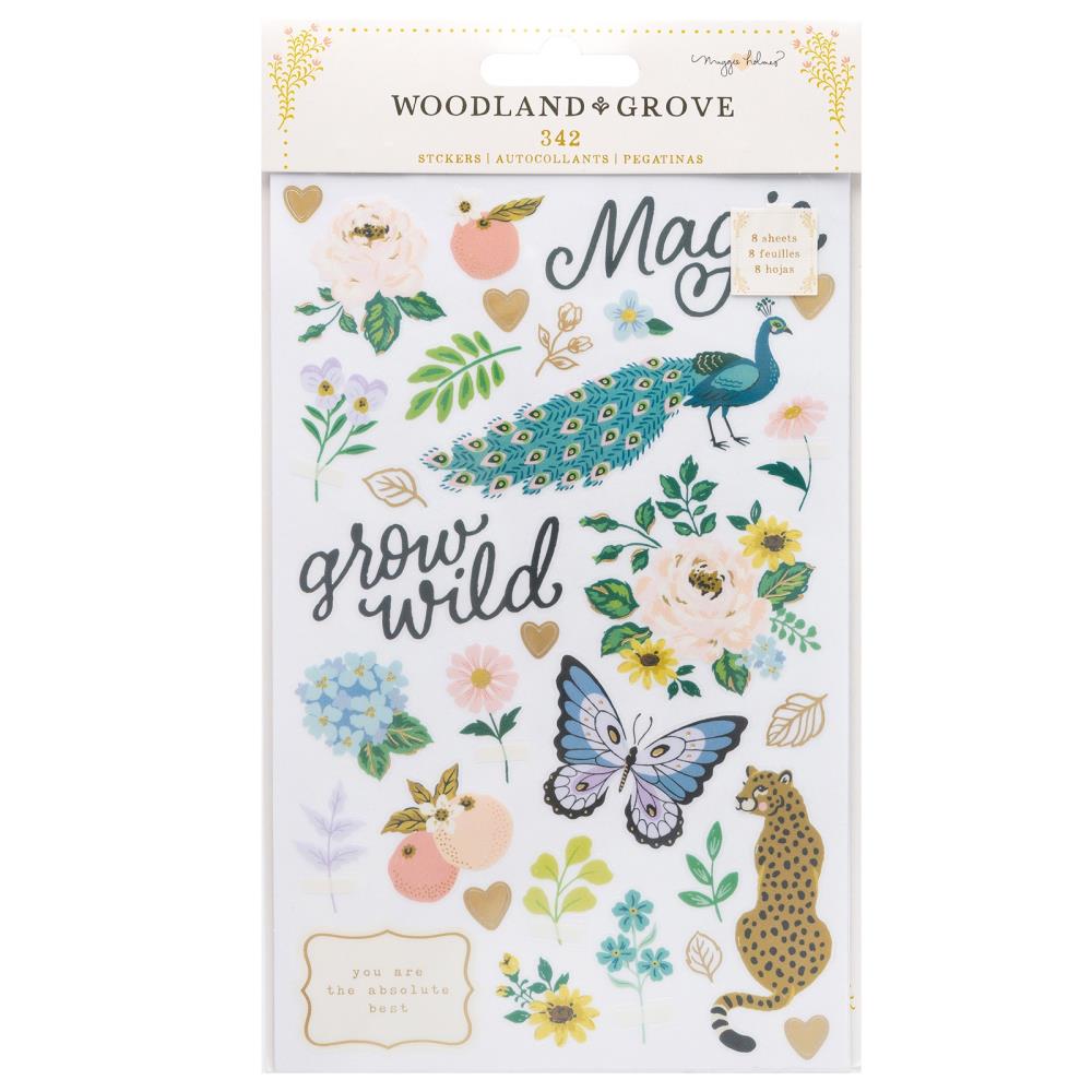 Maggie Holmes Woodland Grove Sticker Book: Gold Foil Accents, 296/Pkg (MH021901)