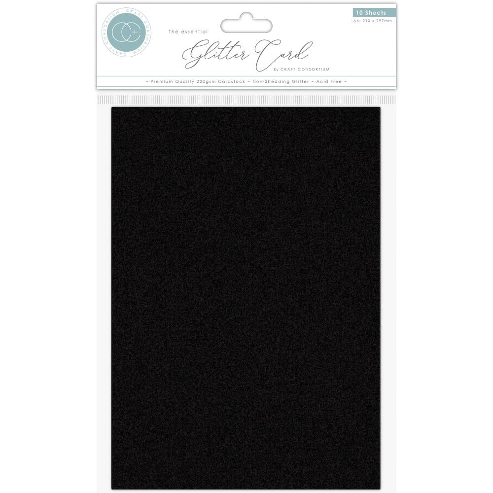 Craft Consortium The Essential Glitter Cardstock A4 10/Pkg-Gold