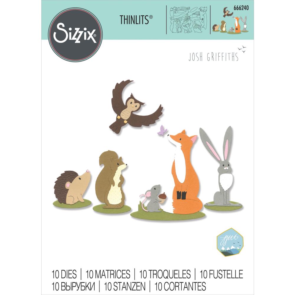 Sizzix Thinlits Dies by Josh Griffiths 10/Pkg-Forest Animals #1