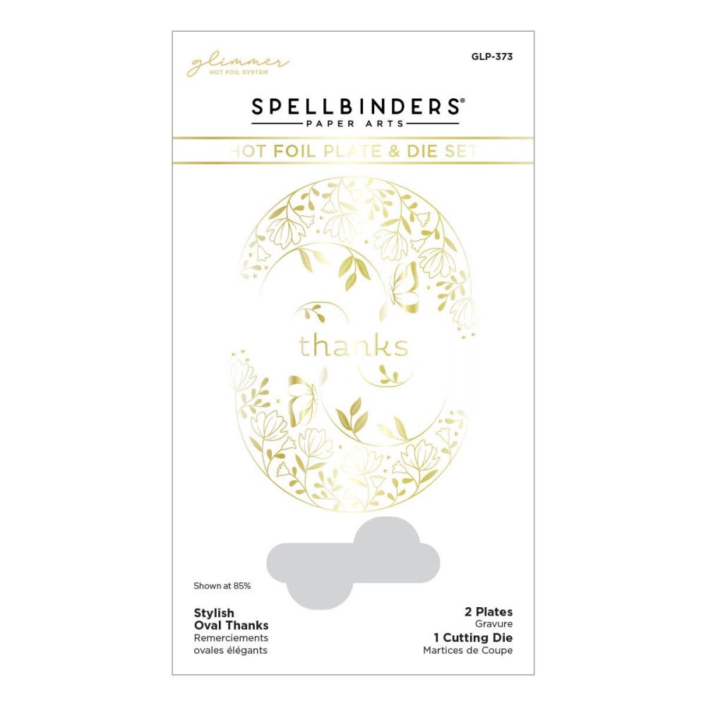 Spellbinders Glimmer Hot Foil Plate & Die from Stylish Ovals-Stylish Oval Thanks