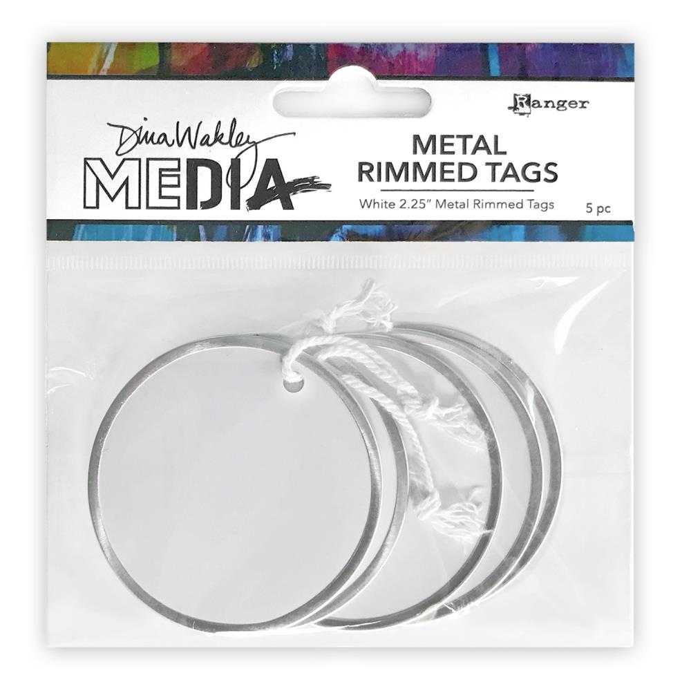 Dina Wakley 2.25" Media Metal Rimmed Tags: White, 5/Pkg (MDA82491)