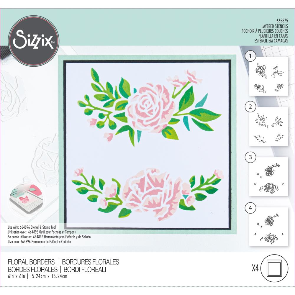 Sizzix - Layered Stencils - Flower Patch