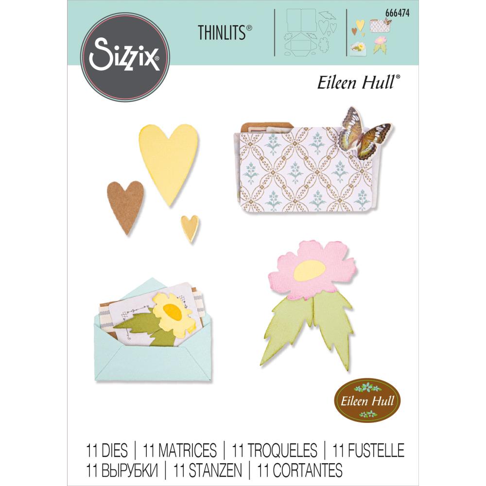 Sizzix Thinlits Dies: Envelope Folder & Flowers,11/Pkg, By Eileen Hull  (666474)