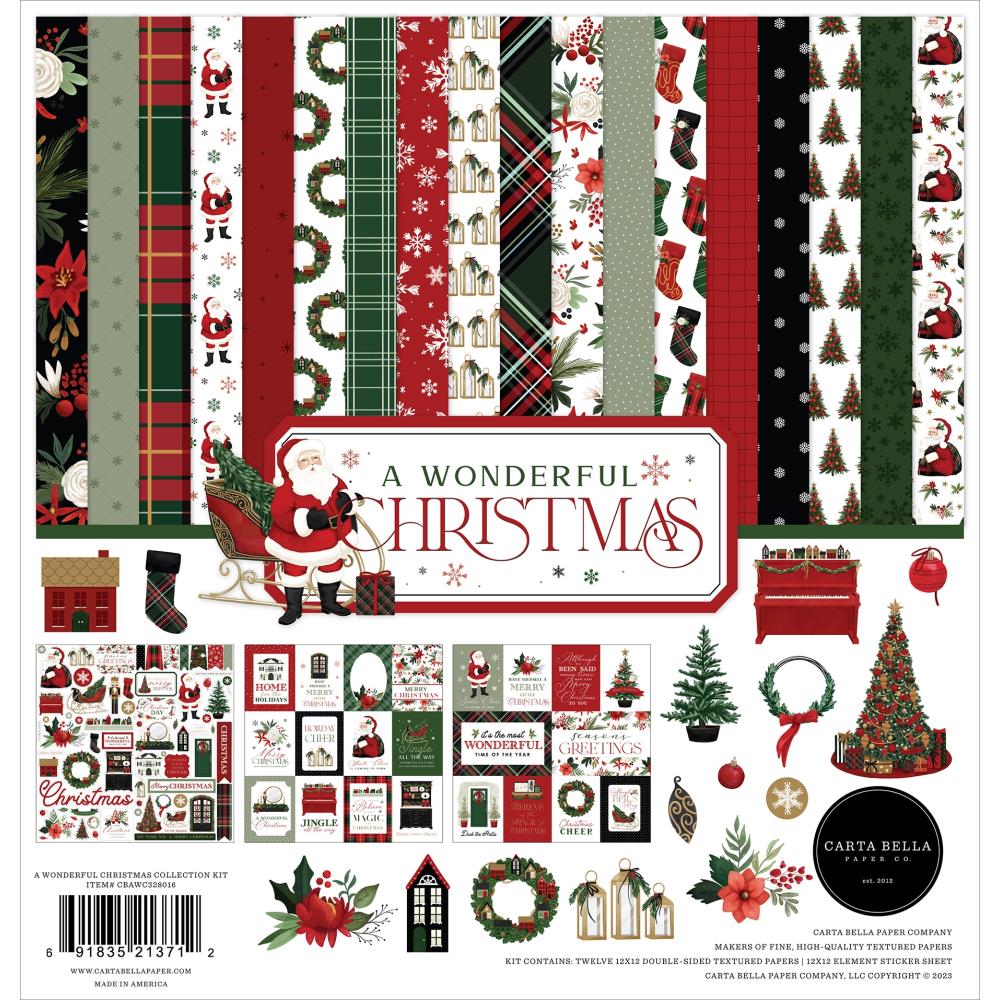 Season's Greetings: Red / Dark Green 12x12 Coordinating Solid - Echo Park  Paper Co.