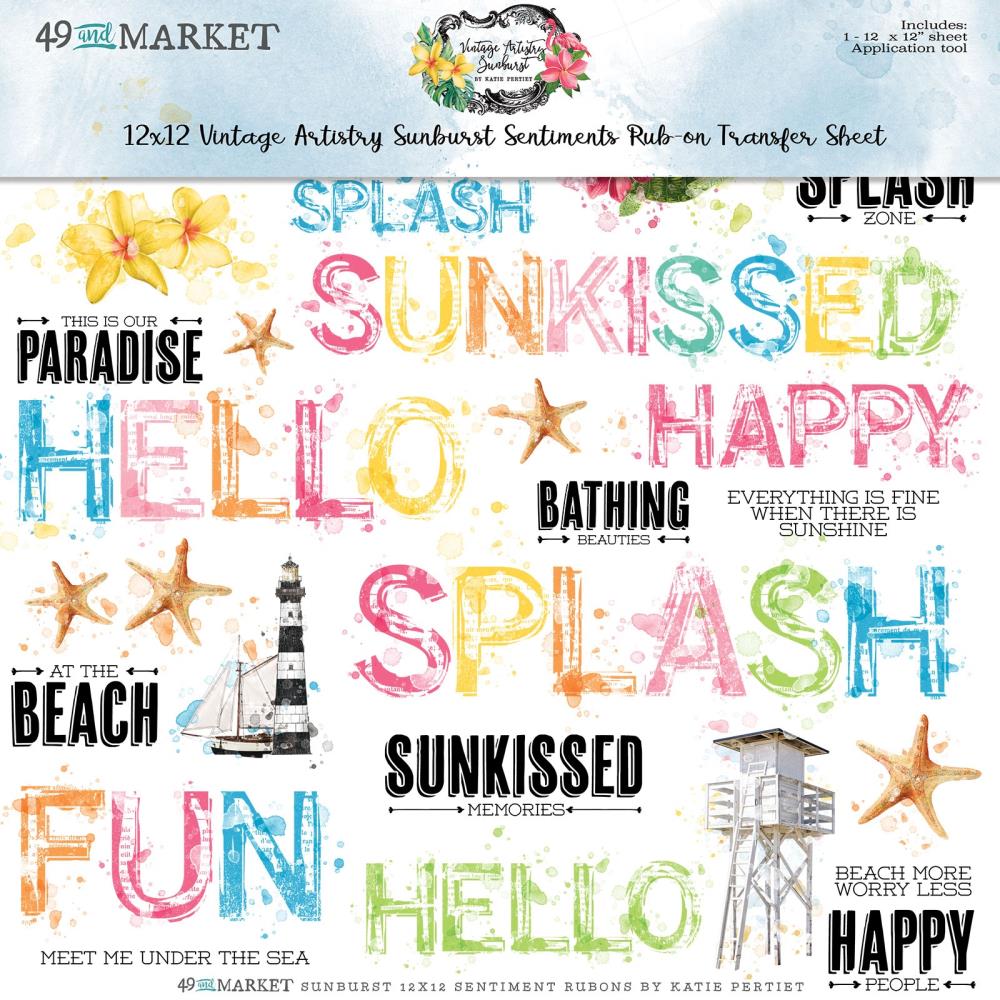 49 and Market Vintage Artistry Sunburst Chipboard Words (SUN24791)