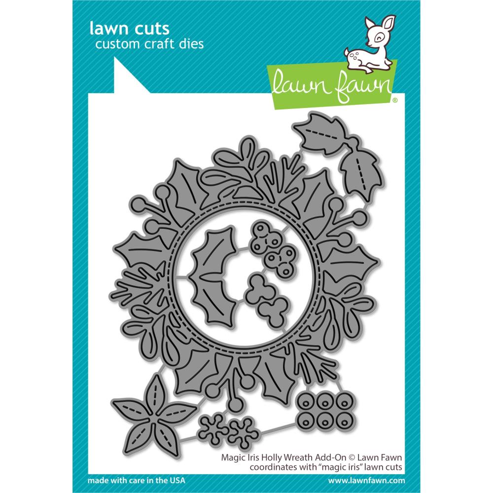 Lawn Fawn Lawn Cuts Custom Craft Die: Magic Iris Holly Wreath Add-On (LF3253)