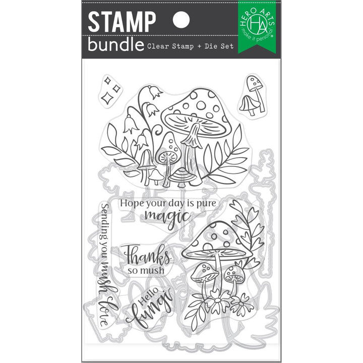 Hero Arts Clear Stamp & Die Combo: Hello Fungi (HASB380)