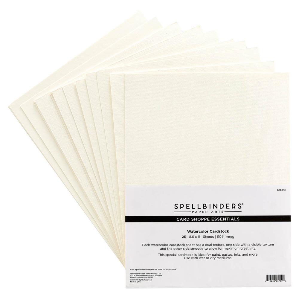 8.5 x 11 Watercolor Cardstock - 25 Pack | Spellbinders