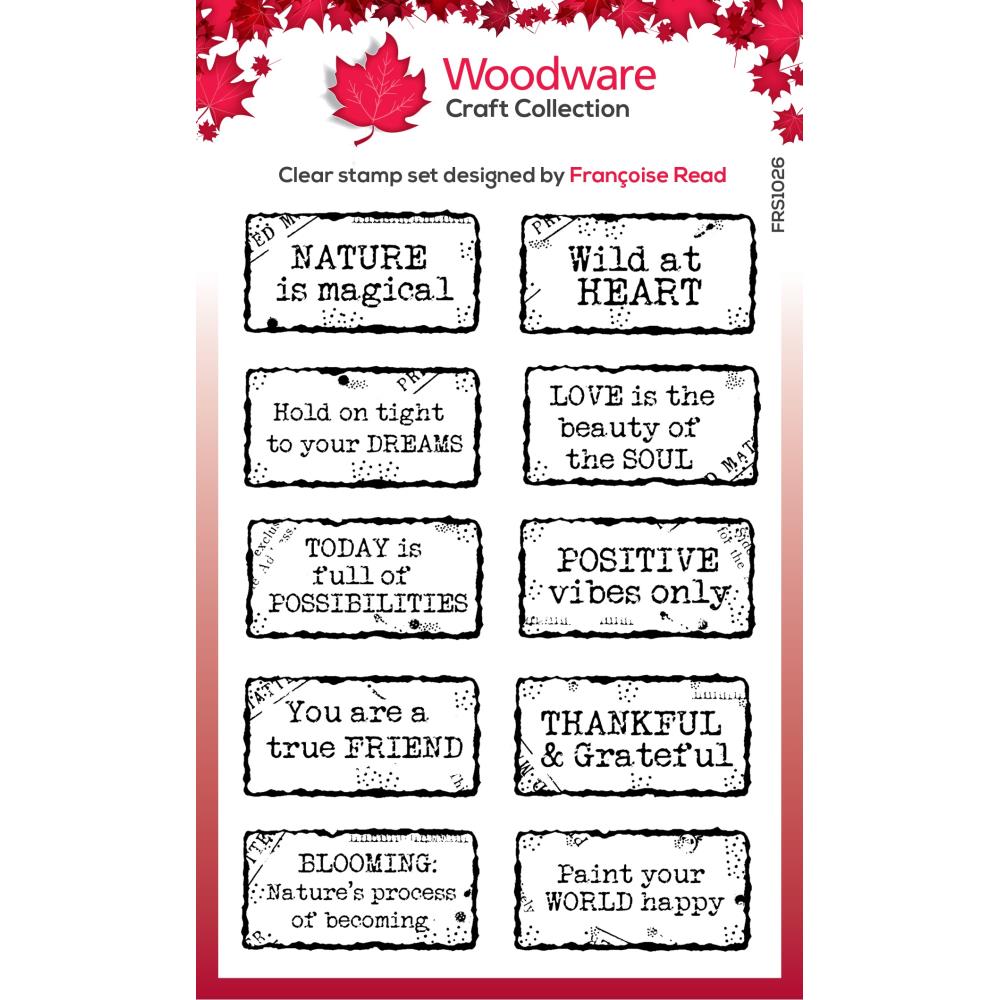 Woodware 4x6 Clear Stamps: Christmas Old Labels (FRS1018)