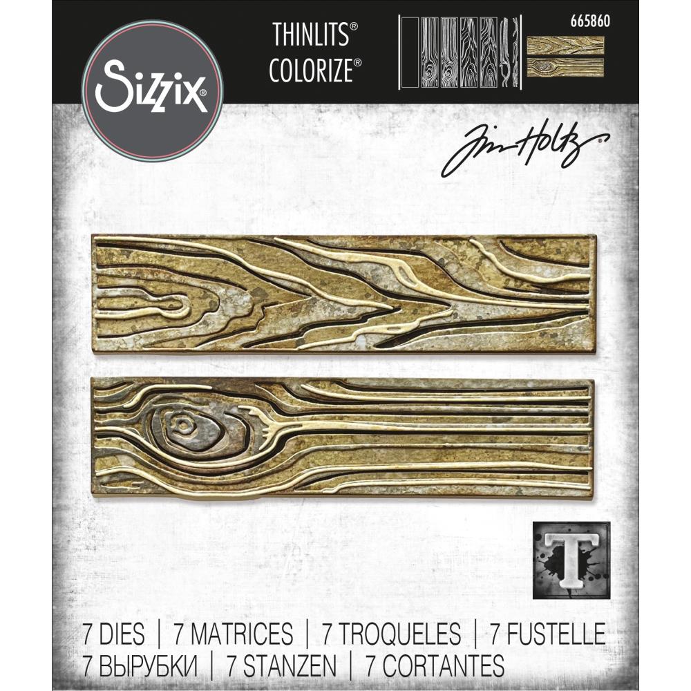 Sizzix Thinlits Dies by Tim Holtz Woodgrain Colorize