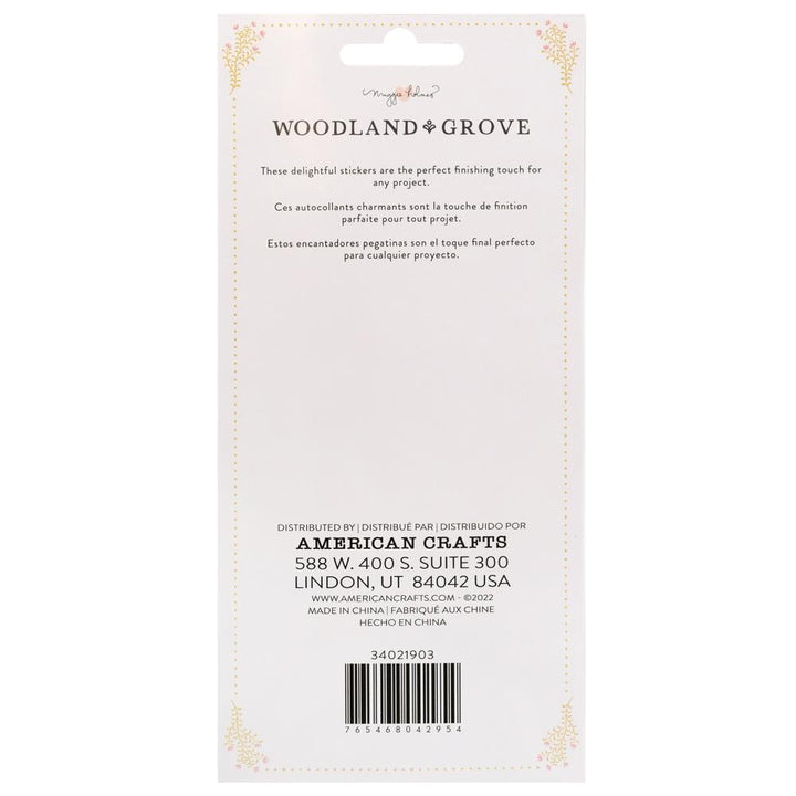 Maggie Holmes Woodland Grove Layered Stickers: Gold Foil Accents, 6/Pkg (MH021903)