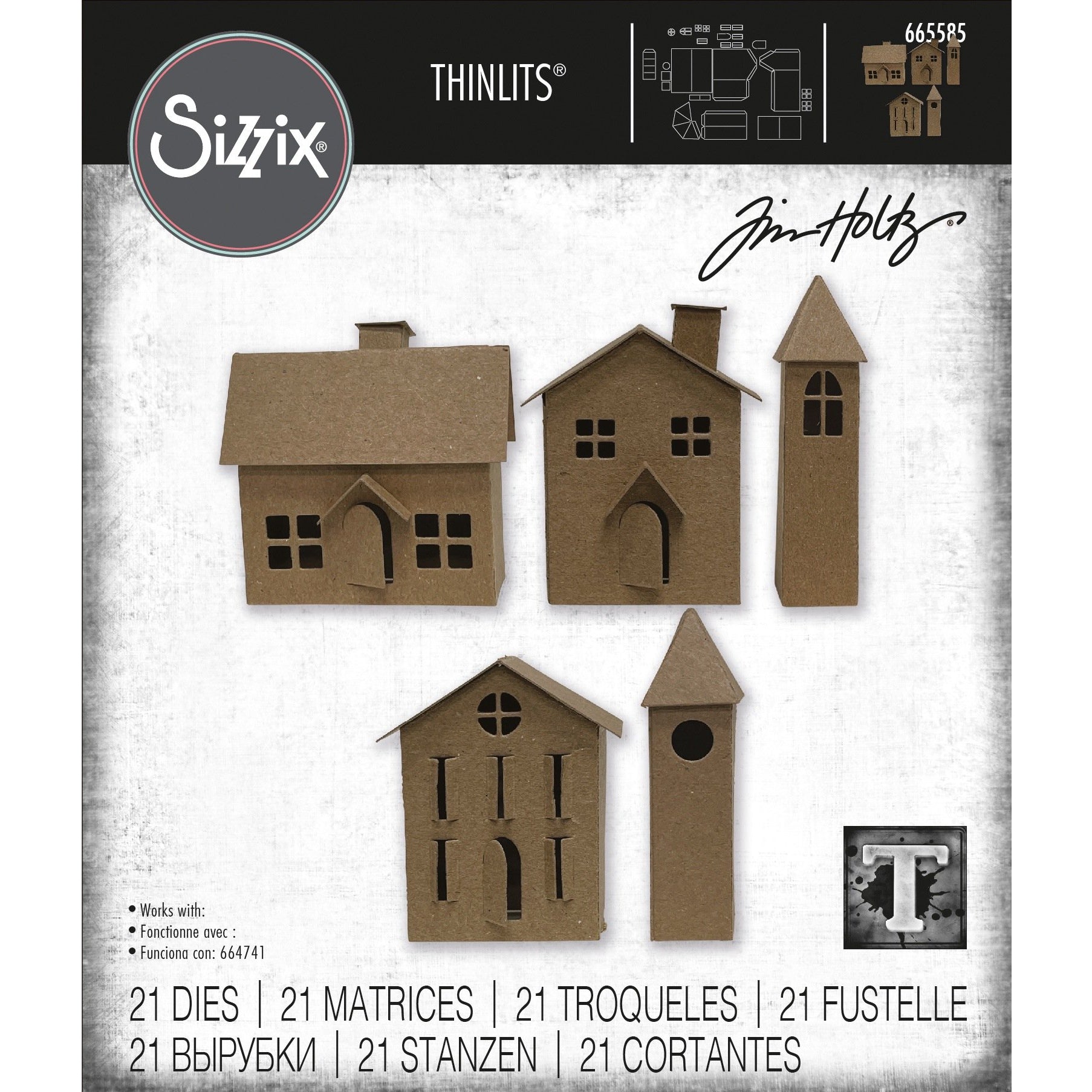 Tim Holtz Thinlits Dies: Paper Village #2, 21/pkg, by Sizzix (665585) –  Only One Life Creations