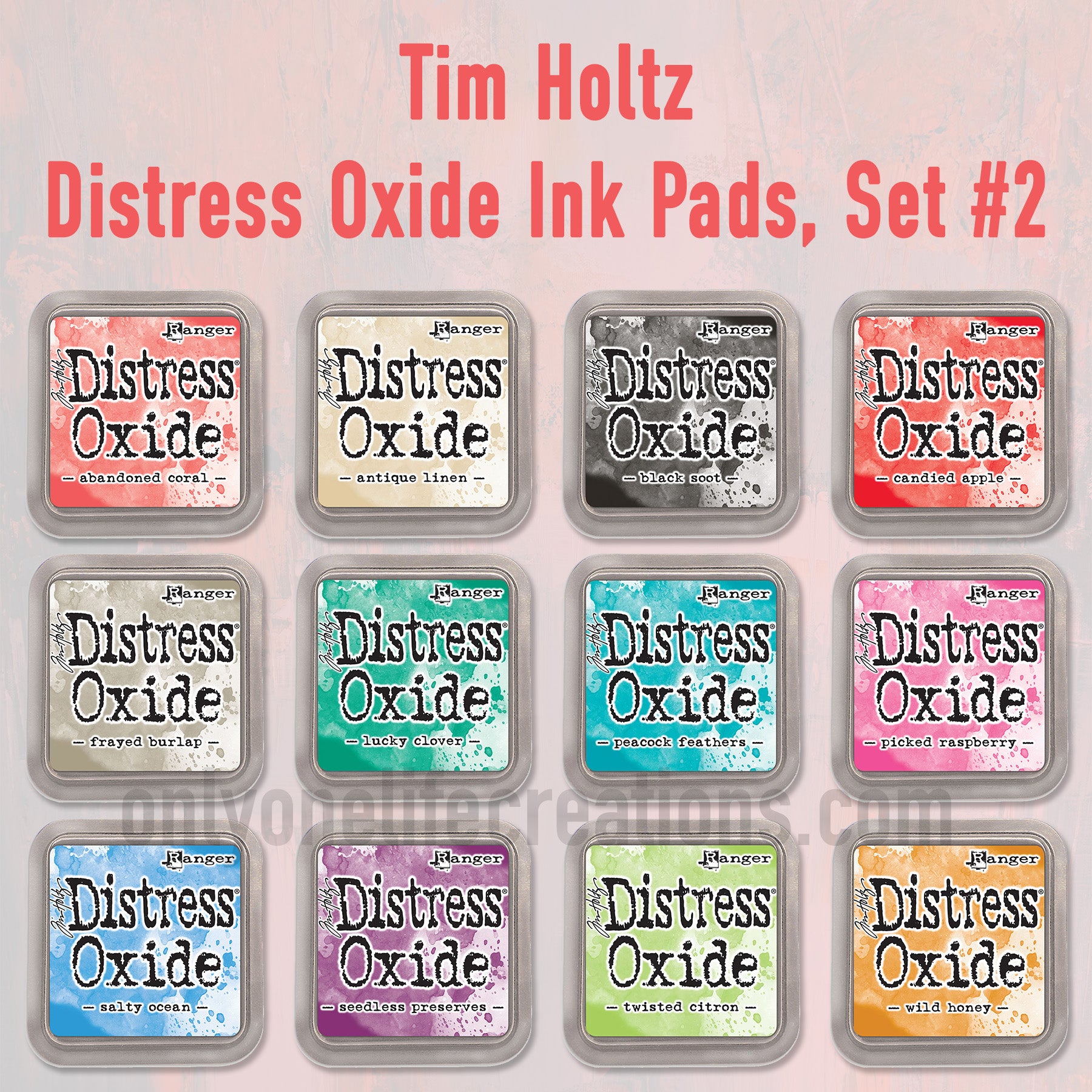 Tim Holtz Oxide Ink Pads: Set 12 Color Only One Life Creations