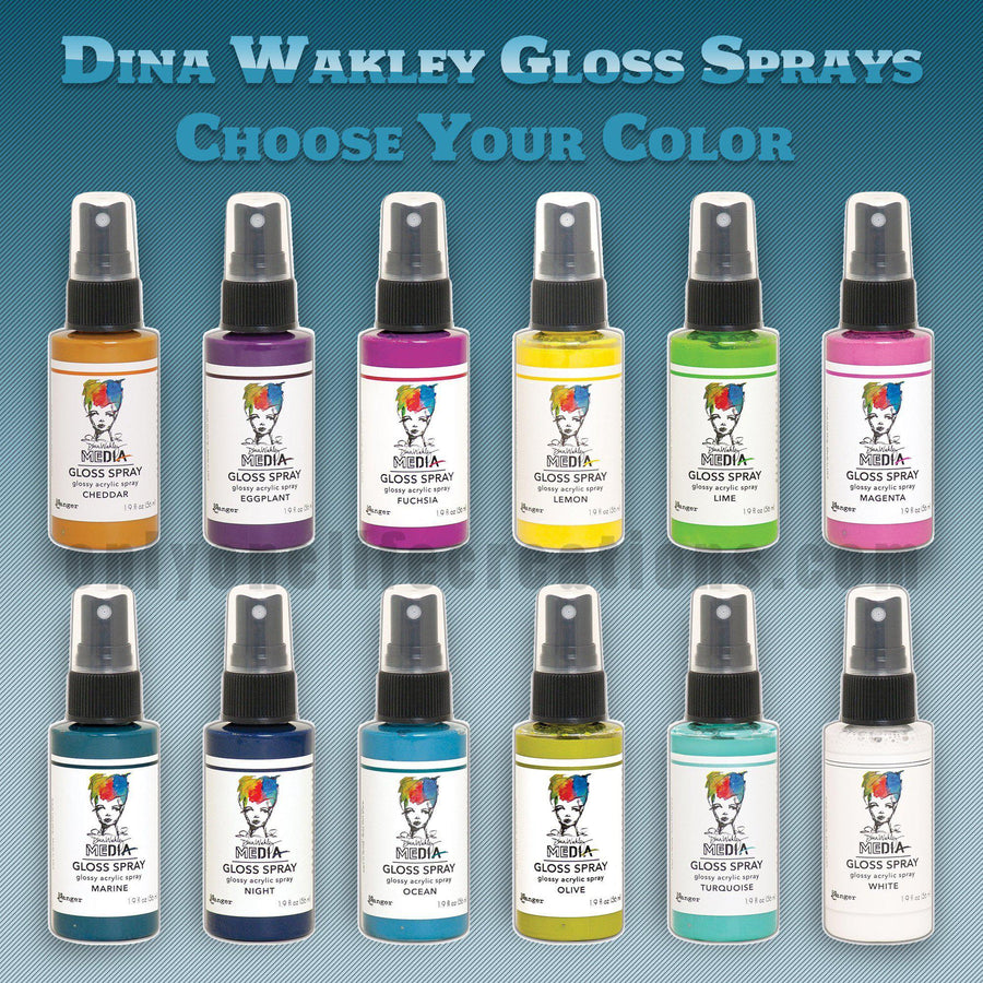 Dina Wakley Media Gloss Sprays, Choose Your Color (January 2020)-Only One Life Creations