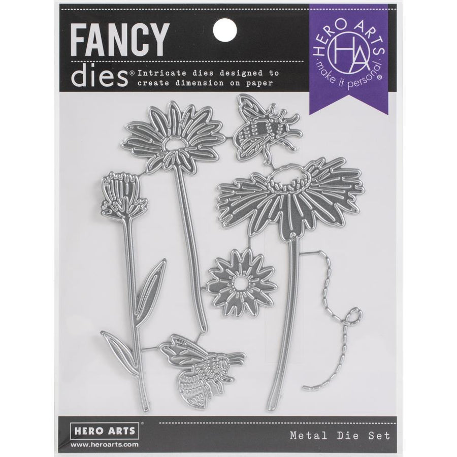 Hero Arts Fancy Dies: Bees and Flowers (DI859)-Only One Life Creations