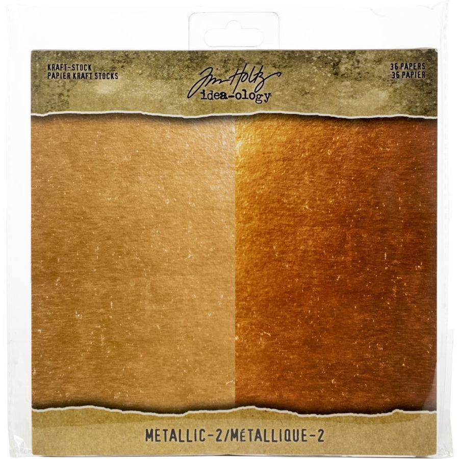 Idea-ology Paper Stash Kraft Metallic Paper Pad 8"X8": Metallic 2, by Tim Holtz (TH93780)-Only One Life Creations