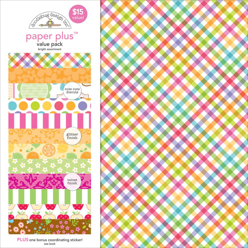 Doodlebug Paper Plus 12"X12" Value Pack: Bright (5192)