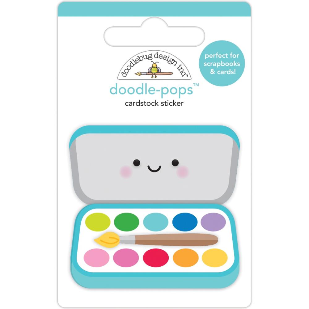 Doodlebug Doodle-Pops 3D Stickers: Paint Box, School Days (6367)