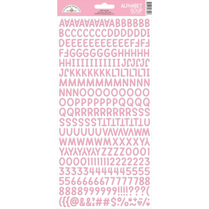 Doodlebug Alphabet Soup 6"X13" Puffy Stickers: Cupcake (7390)