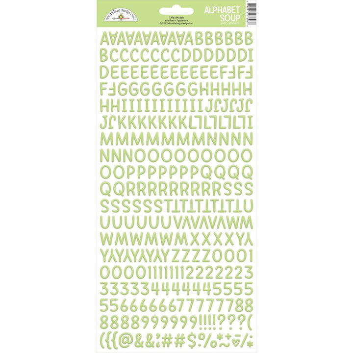 Doodlebug Alphabet Soup 6"X13" Puffy Stickers: Limeade (7396)