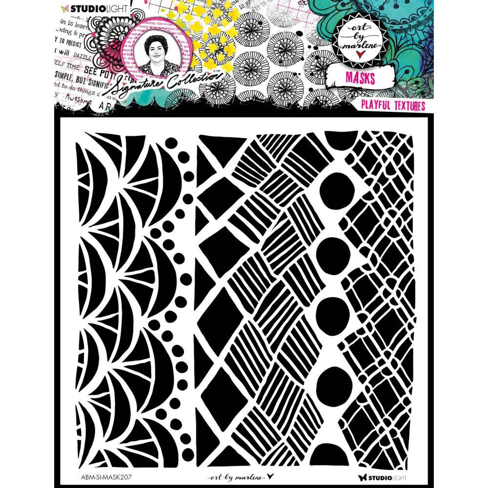 Art by Marlene Signature Collection 7.87"X7.87" Stencil: Nr. 207 - Playful Textures (MASK207)