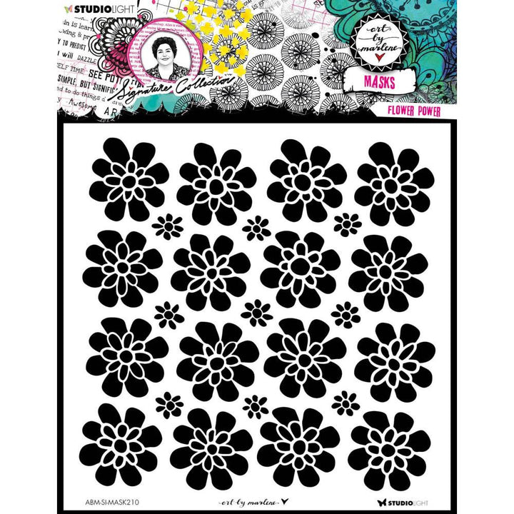 Art by Marlene Signature Collection 7.87"X7.87" Stencil: Nr. 210- Flower Power (MASK210)