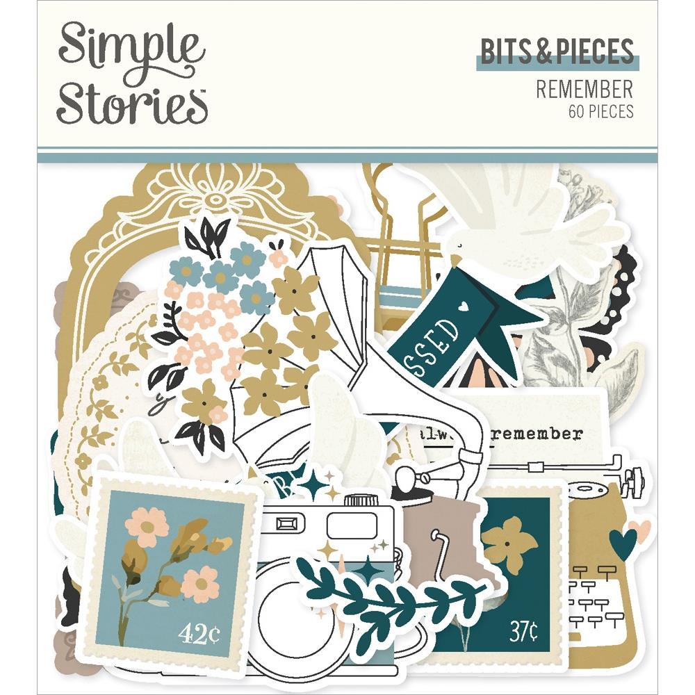 Simple Stories Remember Bits & Pieces Die-Cuts, 60/Pkg (REM21518)