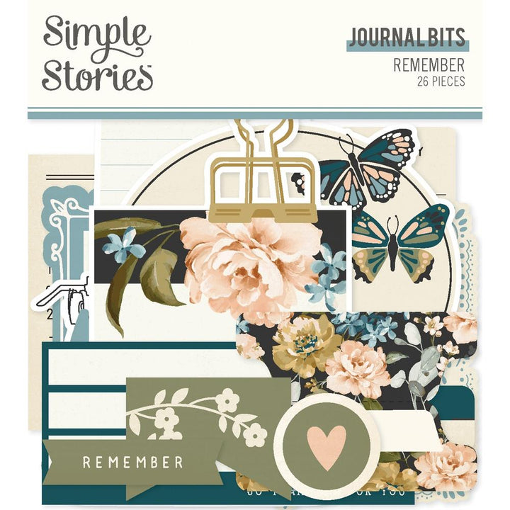 Simple Stories Remember Bits & Pieces Die-Cuts: Journal, 26/Pkg (REM21519)