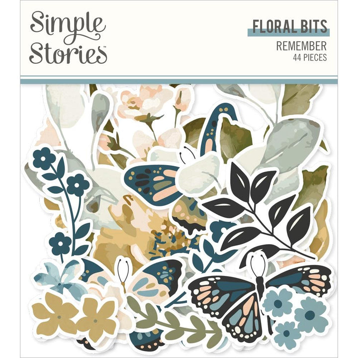 Simple Stories Remember Bits & Pieces Die-Cuts: Floral, 44/Pkg (REM21520)