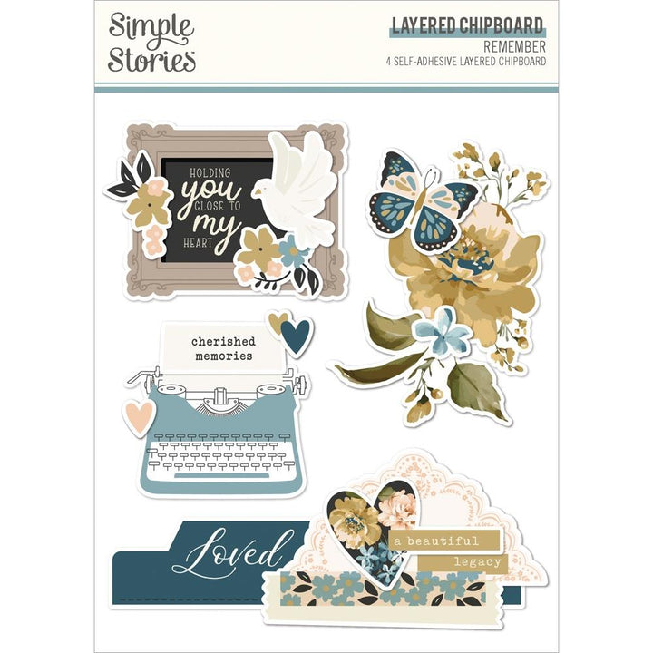 Simple Stories Remember Layered Chipboard Die-Cuts (REM21523)