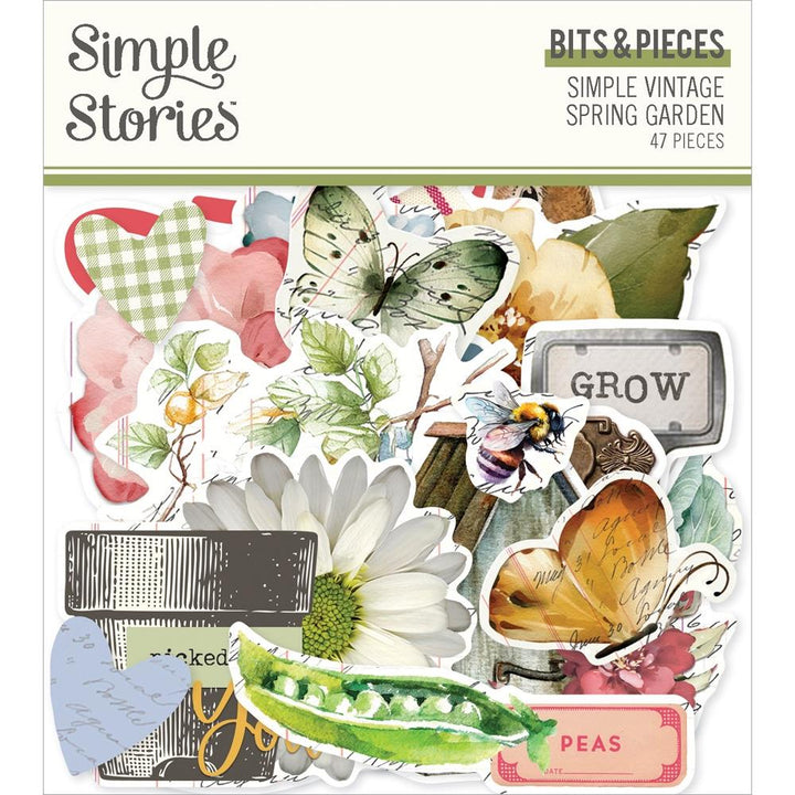 Simple Stories Simple Vintage Spring Garden Bits & Pieces Die-Cuts, 47/Pkg (SGD21725)
