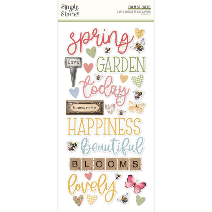 Simple Stories Simple Vintage Spring Garden Foam Stickers, 60/Pkg (SGD21731)