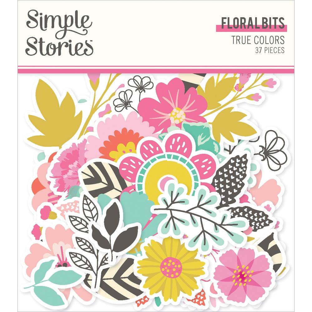 Simple Stories True Colors Bits & Pieces Die-Cuts: Floral, 37/Pkg (TRC21832)