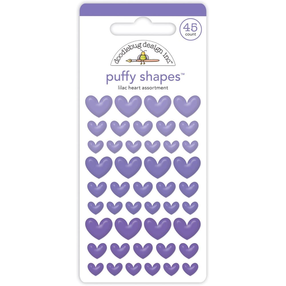 Doodlebug Puffy Stickers: Lilac Heart (7717)