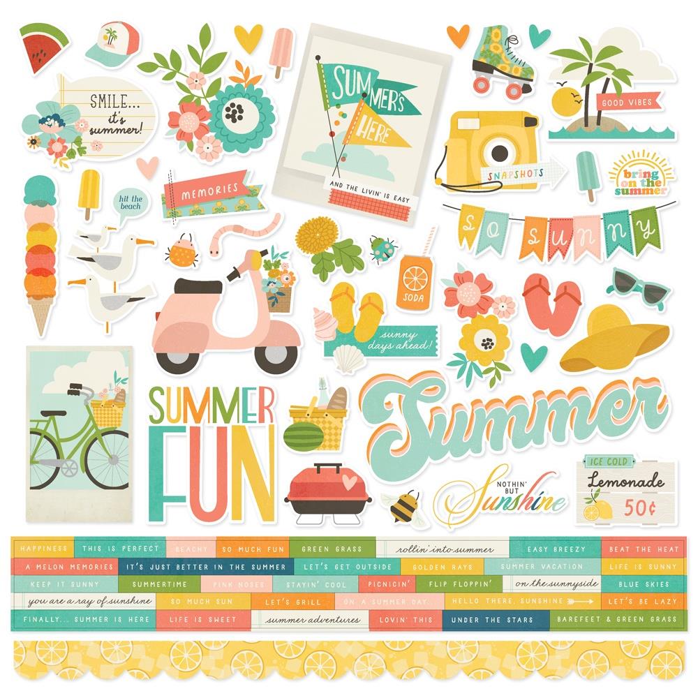 Simple Stories Summer Snapshots 12"X12" Cardstock Stickers (SMS22002)