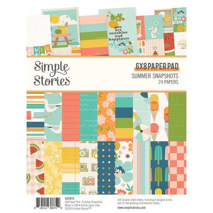 Simple Stories Summer Snapshots 6"X8" Double-Sided Paper Pad, 24/Pkg (SMS22015)