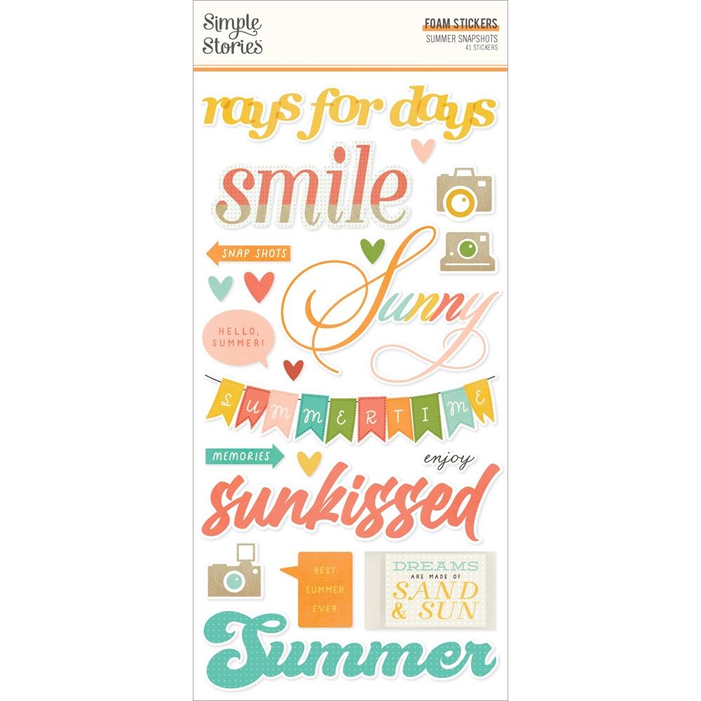 Simple Stories Summer Snapshots Foam Stickers, 41/Pkg (SMS22026)