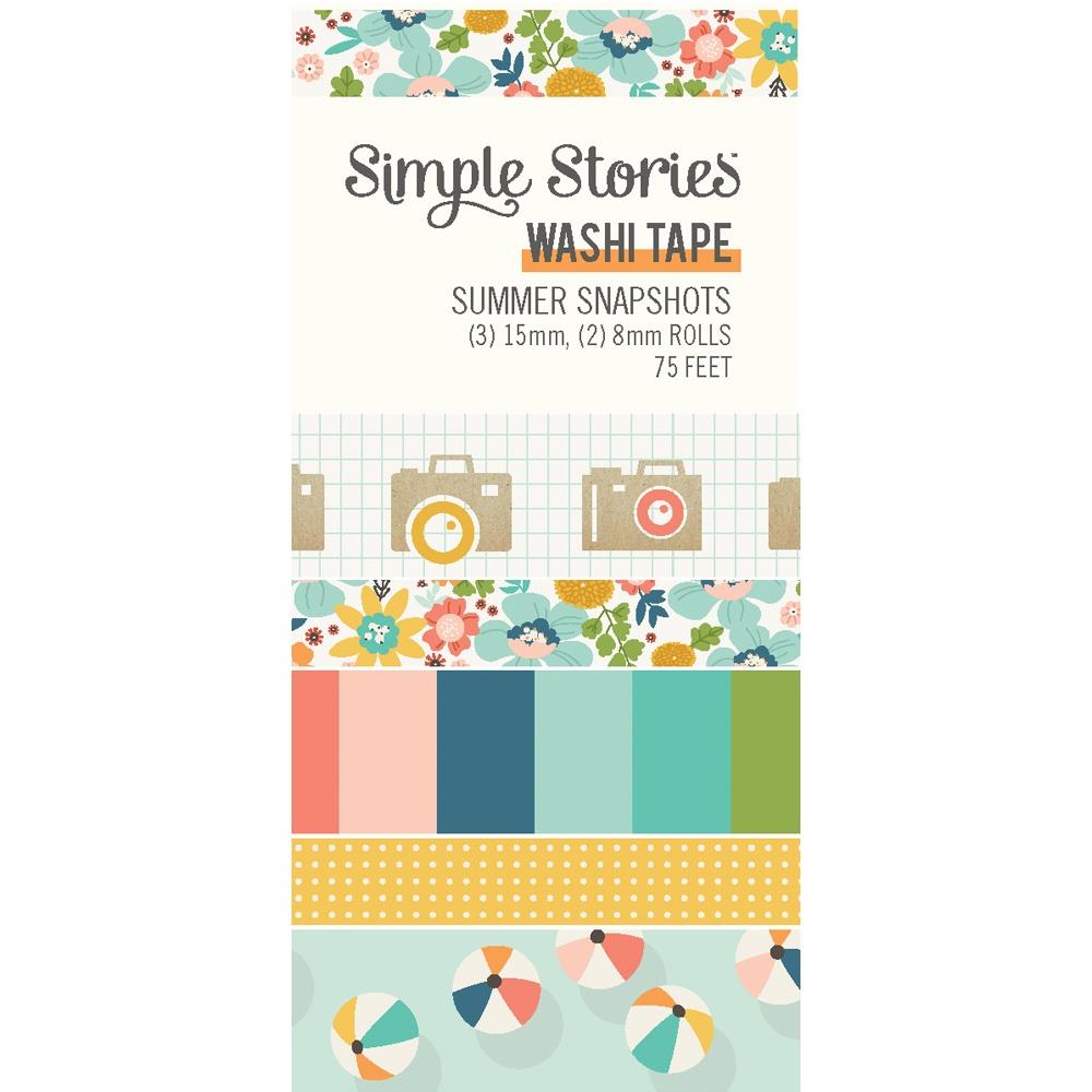 Simple Stories Summer Snapshots Washi Tape, 5/Pkg (SMS22029)